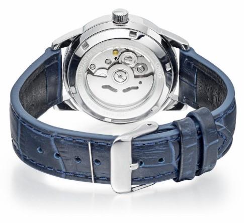 Lorus Ladies Automatic Fashion Day date Analogue Quartz Silver Sunray Dial with Blue Leather Strap Watch