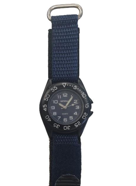 Imperial Kid's Blue Mid Dial with Velcro Nylon Strap Easy Fasten Watch IMP429B CLEARANCE NEEDS RE-BATTERY