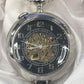 Mens & Ladies Mechanical Hand Winding Half Hunter Steampunk Silver Pocket Watch