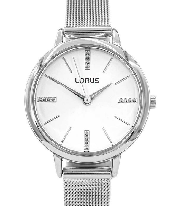 Lorus Ladies Silver Mesh Strap Dress Watch RG215QX5 NEEDS BATTERY