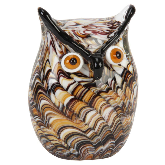 Objets d'art Glass Figurine - Swirl Owl