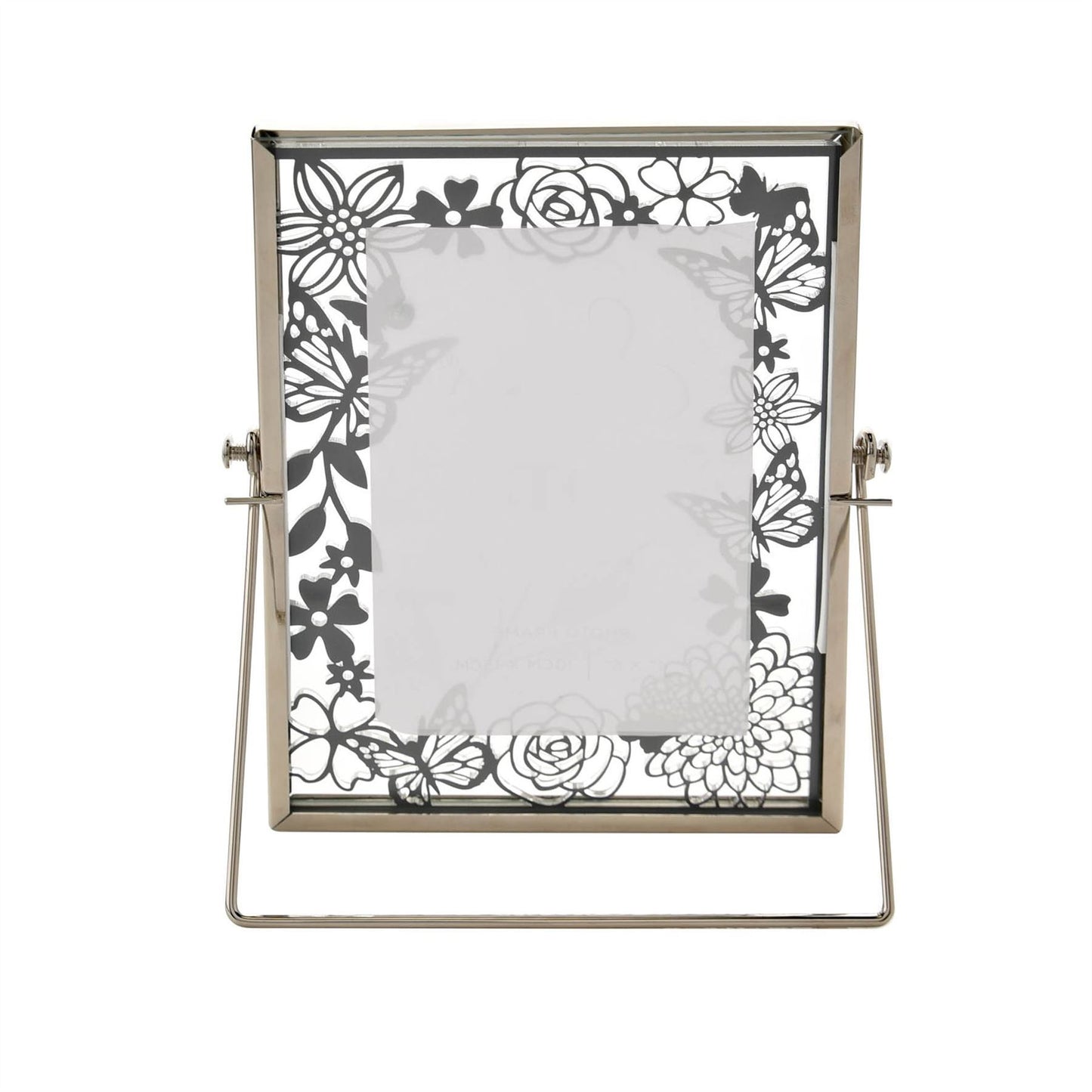 Sophia Mirrored Floral Pattern Photo Frame 4" x 6"