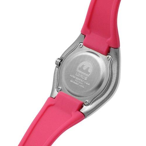 Lorus Ladies Girls Pink Dial and Pink Rubber PU Strap Watch RRX81GX9