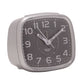 Wm.Widdop Silent Sweep Square LED Alarm Clock  Illuminated Button & White Dial - Silver
