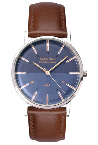 Sekonda Mens Brown Leather Watch 1966