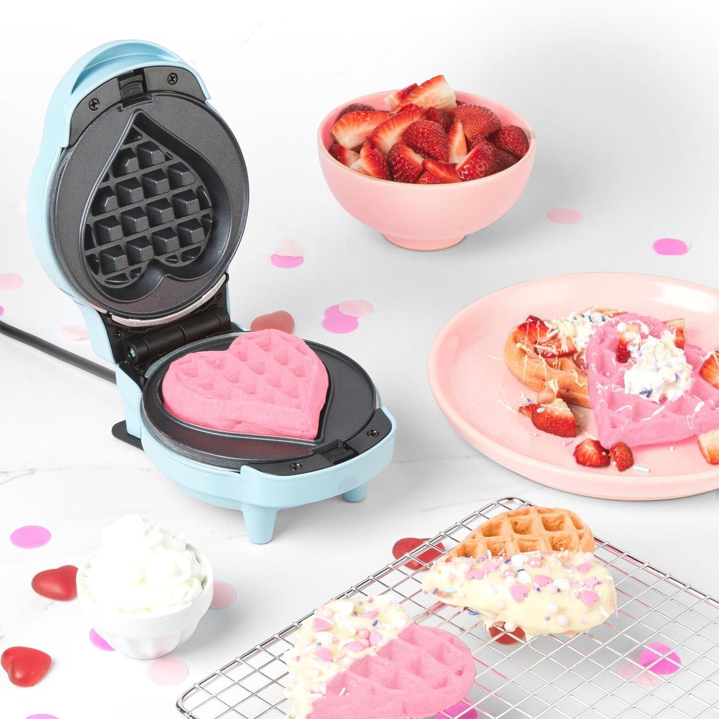 Giles & Posner Mini Waffle Maker – 5-in-1 Non-Stick Waffles, Snack Maker