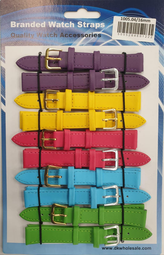 Leather Pastels Watch Straps Pk10 Available sizes From 6mm to 24mm 1005.04