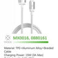 Woox MX0016 USB to Lightning Braided Data Cable, 15W 3A Max, 6.6ft 2m, White