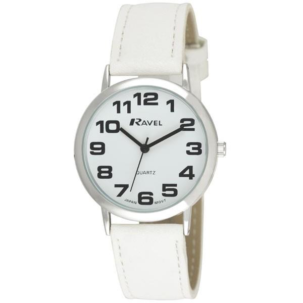 Ravel Unisex Gents/Ladies Classic Big Dial Leather Strap Watch R0105.13U Available Multiple Colour