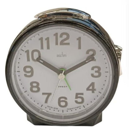 Acctim Eden Non Ticking Sweep Crescendo Alarm Clock in Black - 16523