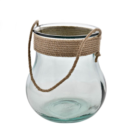 Hestia Recycled Glass Lantern with Handle