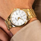 Lorus Mens Dated White Sunray Dial Gold Plated Bracelet Watch RH986KX9 BRAND NEW BUT NEEDS BATTERY