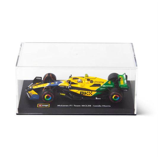 1:43 F1 Mclaren Mcl38 2024 With Helmet Norris Senna Livery - Diecast Model car Collectables