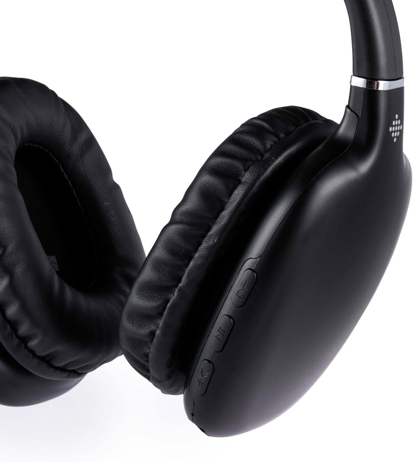 Maxim Bluetooth Headphones Wireless Range up to 25m, Calling, 12 Hours of Play Time, Metallic Black