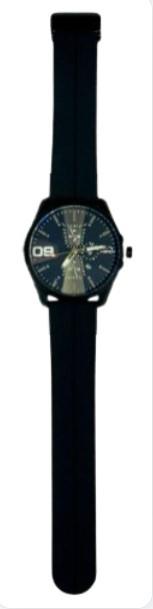 Heryi Rubber Gents Fashion Quartz Date Black Multi Dial Black Rubber Magnetic Strap Watch