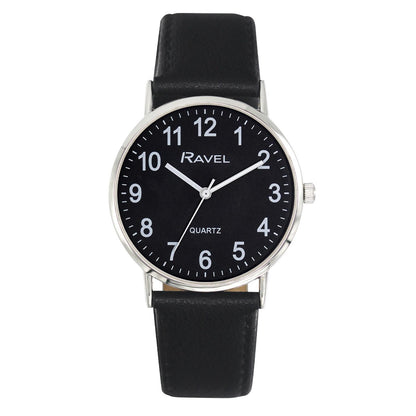Ravel Mens Basic Dial Leather Strap Wristwatch R0129G Available Multiple Colour