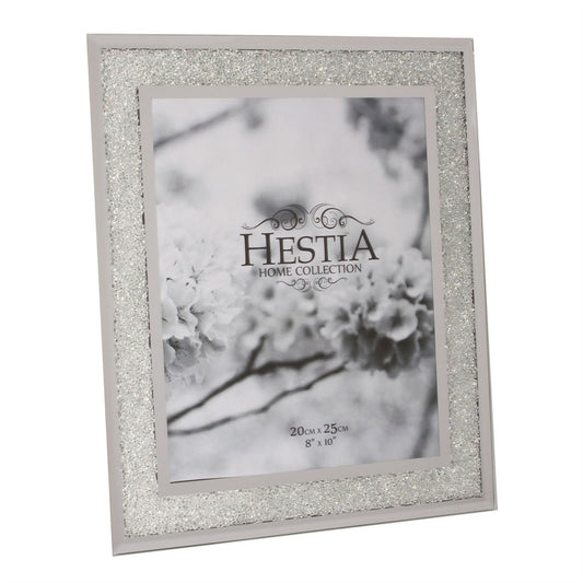Hestia Photo Frame Crystal Edge with Silver Border 8" x 10"