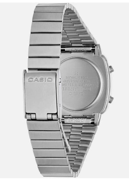Casio Ladies Digital Vintage Classic Silver Stainless Steel Alarm Timer Watch LA670WA-7DF