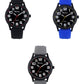 Ravel Mens Sports Black Dial Silicone Strap Watch Available Multiple Colour