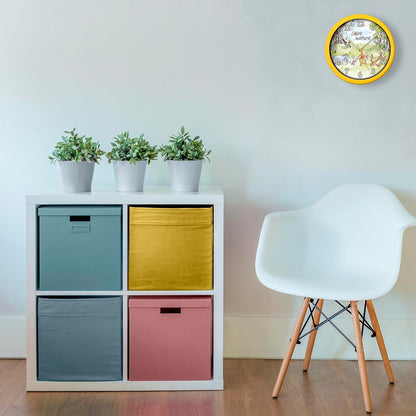 Disney Winnie The Pooh Childrens Yellow Wall Clock WP3014  25CM