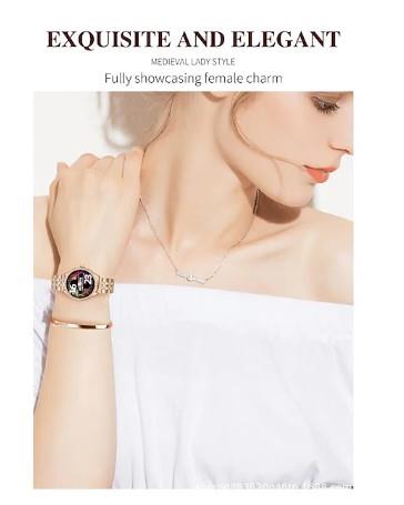 GEN9 Ladies Smart Watch Bling Fashion Light Luxury Digital Display with Adjustable Knob Rosegold Bracelet