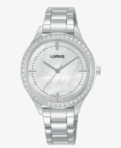 Lorus Ladies Bling Fashion White Mother of Pearl Stainless Steel Bracelet Watch