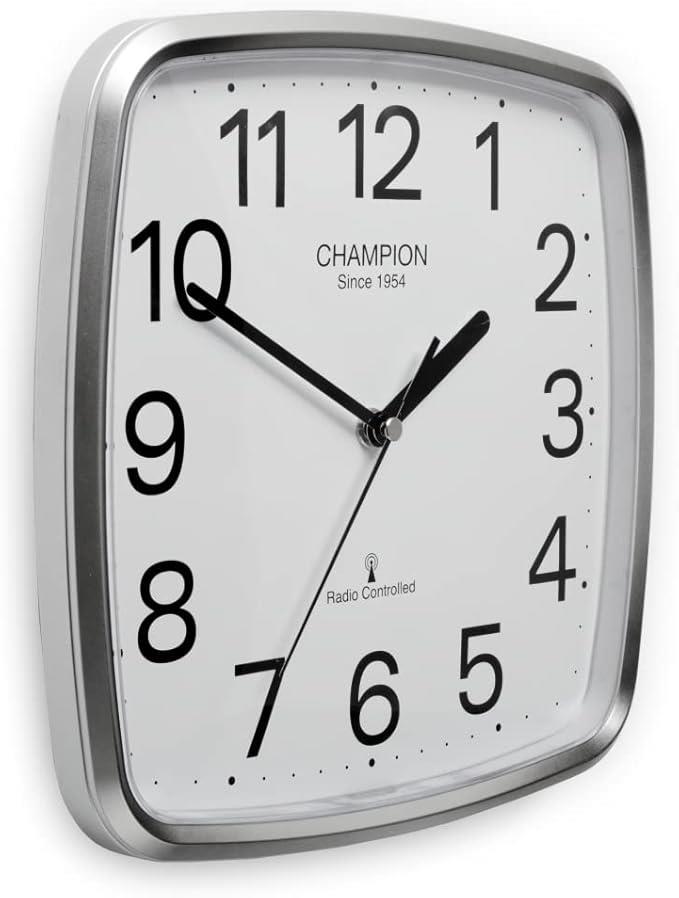 Champion Radio Control Clock 24cm Silver