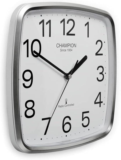 Champion Radio Control Clock 24cm Silver