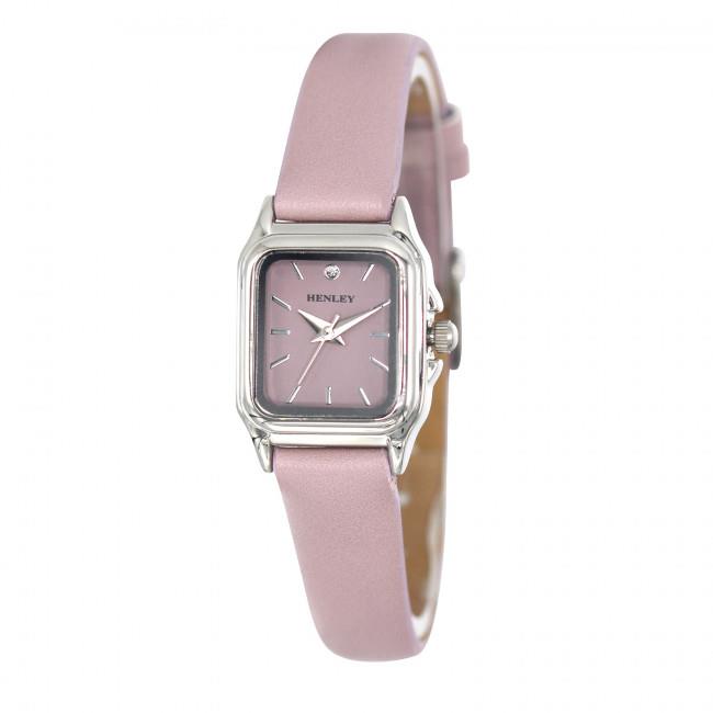 Henley Ladies Petite Rectangular Dial Leather Strap Watch H06181 Available Multiple Colour