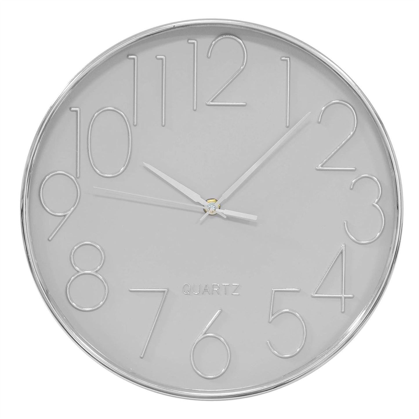 Hometime Wall Clock Raised Numbers Grey & Silver 30cm