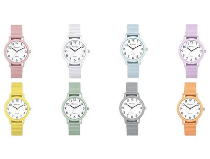 Ravel Unisex Large Size Pastel Coloured Expander Bracelet Watch Available Multiple Colour