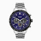 Sekonda Mens Velocity Dated Blue Chronograph Dial Stainless Steel Bracelet Watch 1970