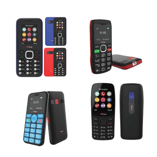 TTfone Big Button Dual Sim Mobile phones (6 phones of 4 models in Bundle)