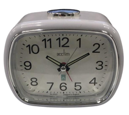 Acctim Camille Analogue Quartz Luminous Hands Chrome Bezel Alarm Clock Available Multiple Color