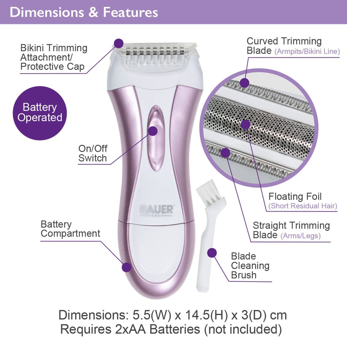 Bauer Professional 38730 Soft & Smooth Lady Shaver (Carton of 12)
