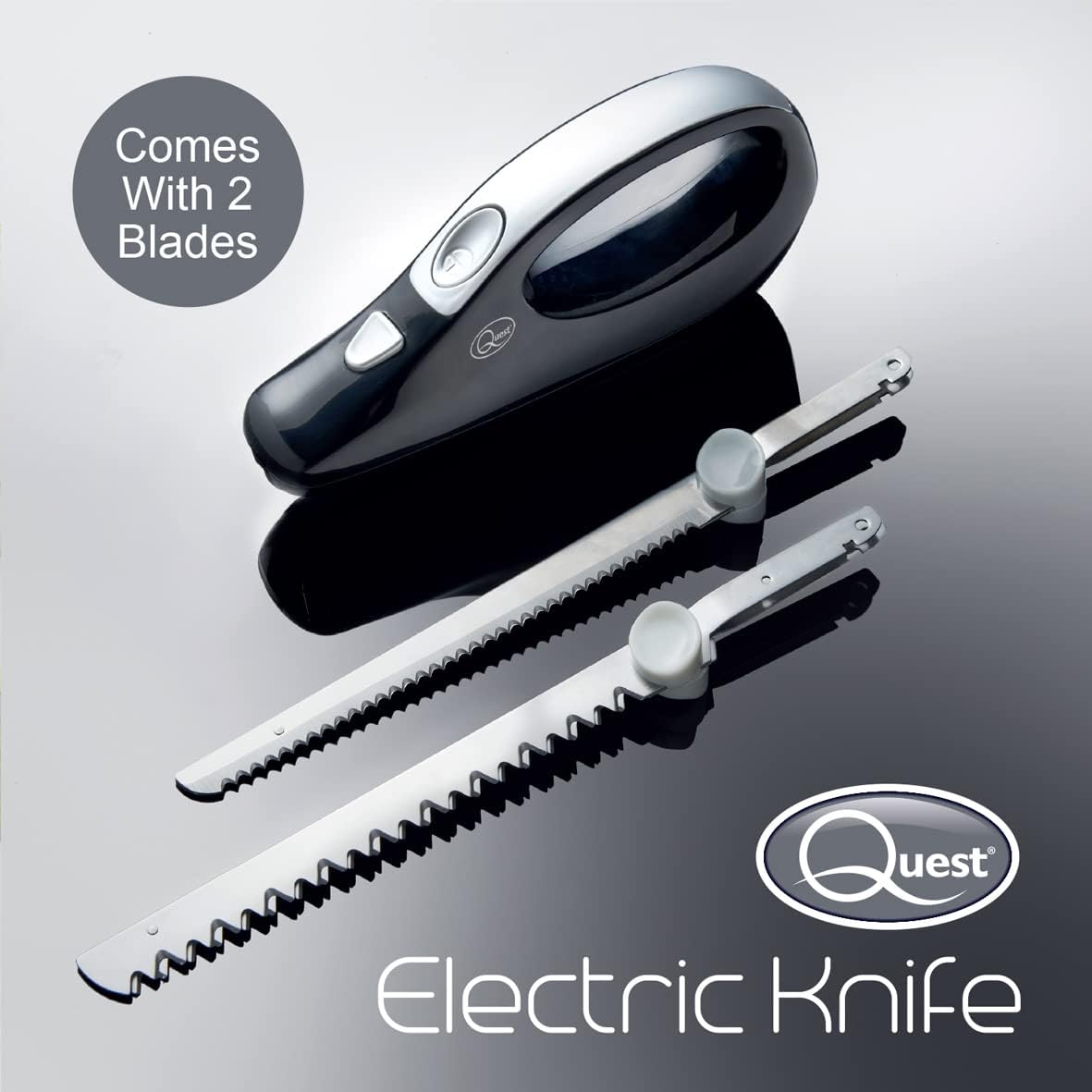 Quest Black Electric Knife With Extra Coarse Blade