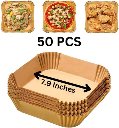 Domestic King 7.9in Air Fryer Parchment Liner Paper 50pcs- DK18087