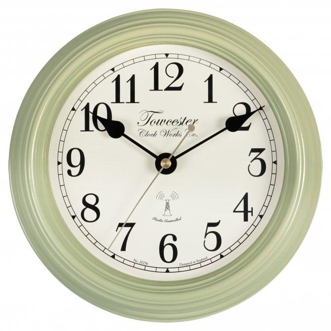 Acctim Clocks Radio Controlled Round Green Battery Wall Clock Fairford 85465
