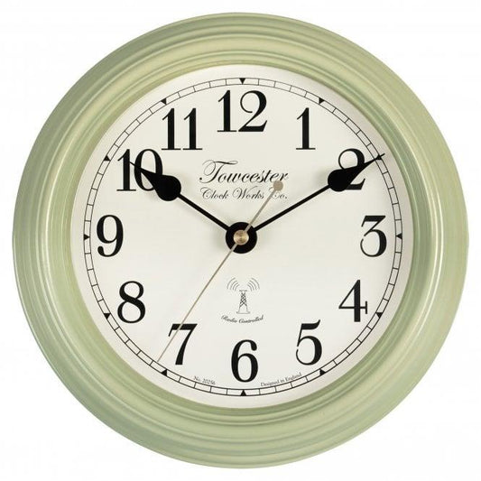 Acctim Clocks Radio Controlled Round Green Battery Wall Clock Fairford 85465
