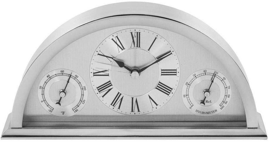 Wm.Widdop Aluminium Crescent Shaped Mantel Clock W284 Available Multiple Colour