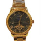 NY London Mens Automatic Black Dial Analogue Gold Plated Metal Strap Bracelet Watch