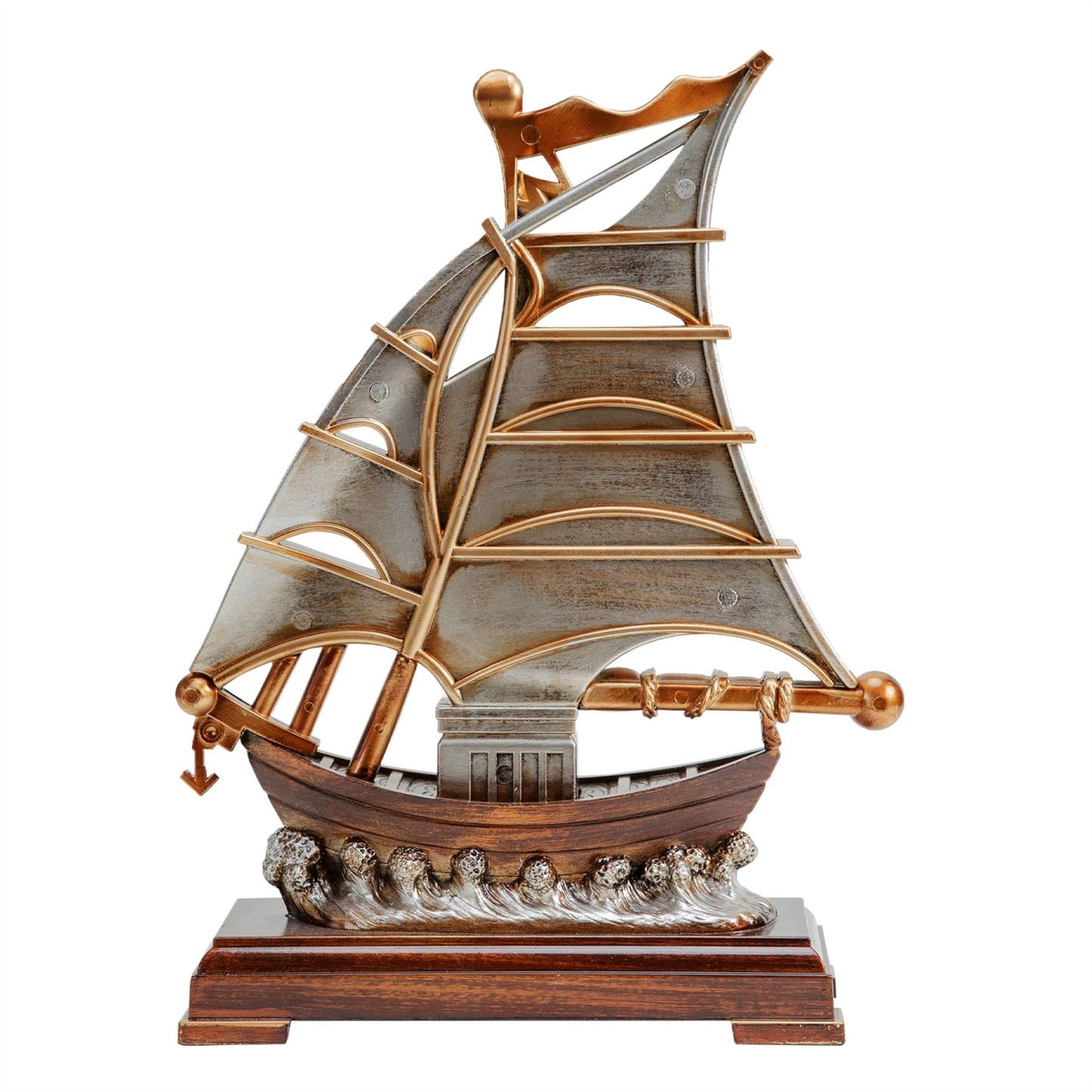 Sail Boat Resin Mantel Clock