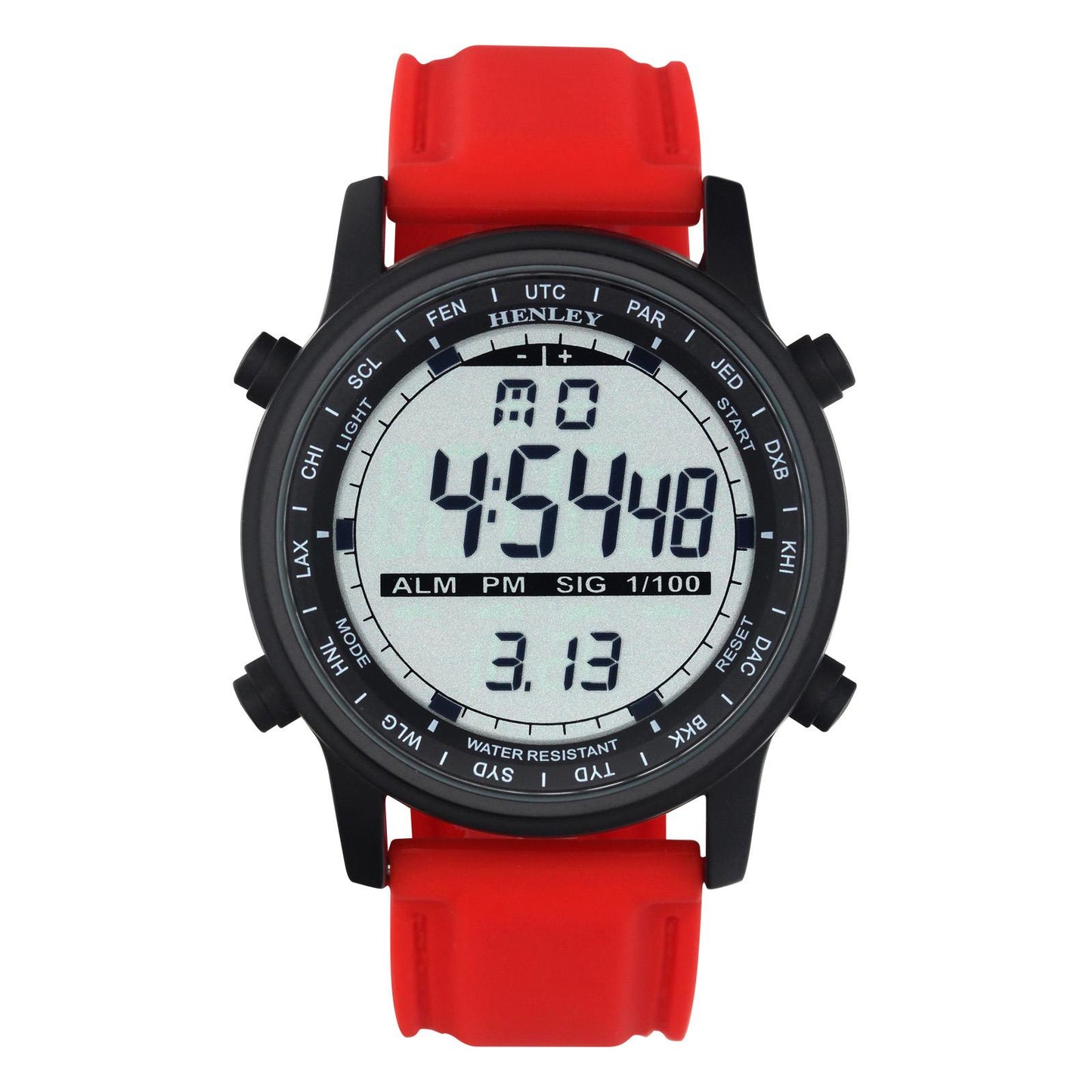 Henley Mens Digital Black Dial Rubber Strap Watch HDG038 Available Multiple Colour