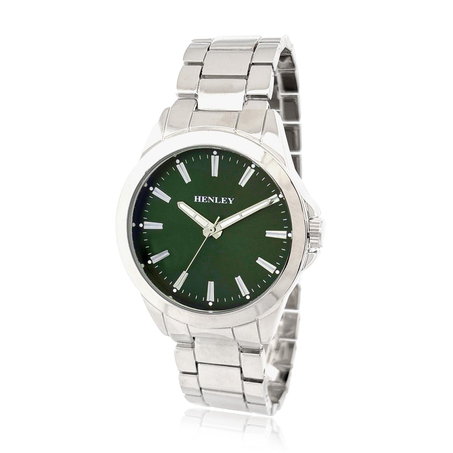 Henley Mens Classic Round Case Dial Silver Plated Bracelet Watch H04003 Available Multi Colors