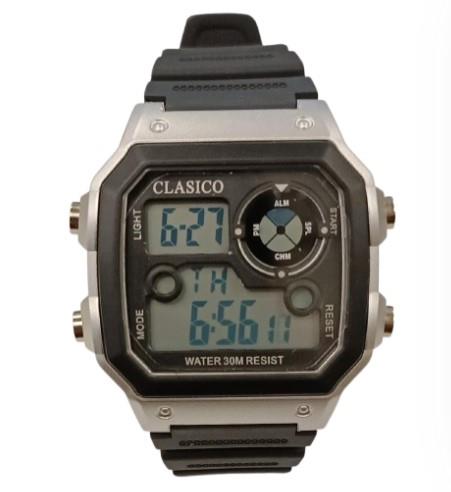 Clasico Mens Digital Water Resistant Rubber Strap Watch Available Multiple colour