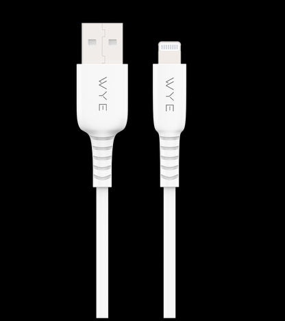 WYE USB-A to 8-Pin Fast Charging & Data Cable 3m - Black/White