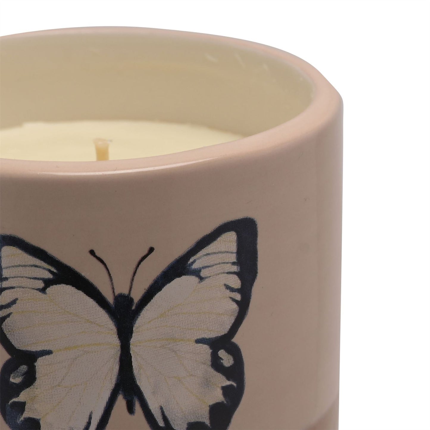 Country Living 200g Citronella Candle in Footed Ceramic Vessel - Butterfly