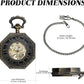 Boshiya Mens Mechanical Hand Winding Half Hunter Steampunk Bronze Pocket Watch