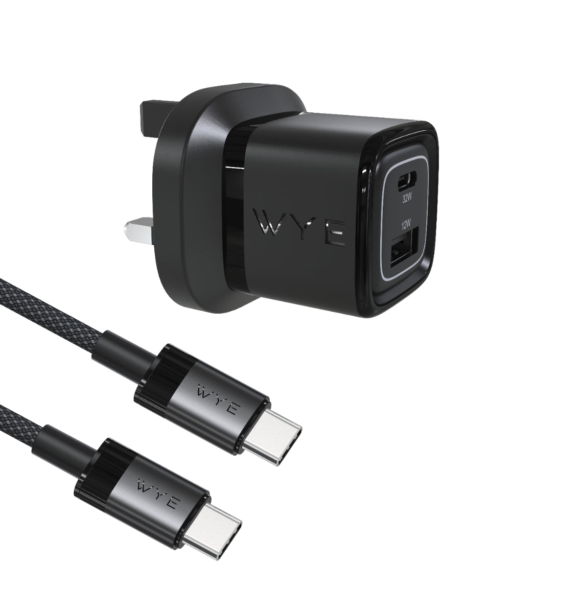 WYEFLUX 25W Single USB-C Charging Kit with USB-C to USB-C Cable (Gan III)