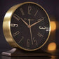 Wm.Widdop Black & Gold Mantel Alarm Clock